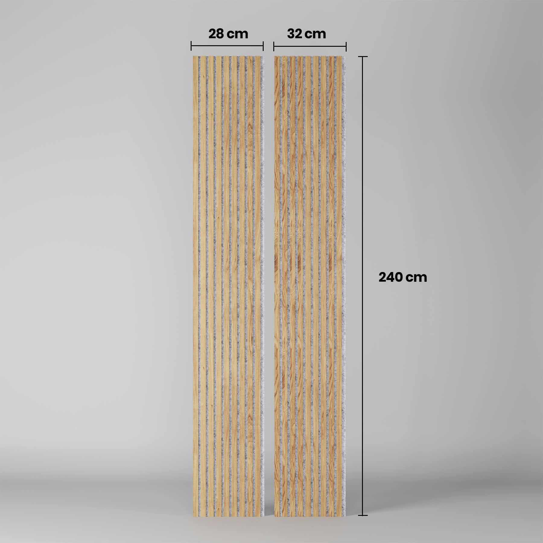 White Oak acoustic slat wood panel dimensions