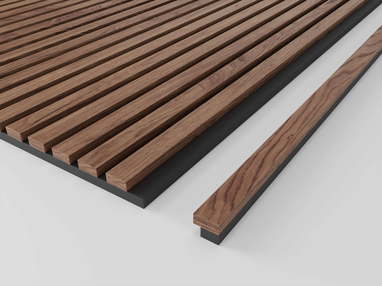 Walnut Oak End Pieces Acoustic Wood Slat wall Panel