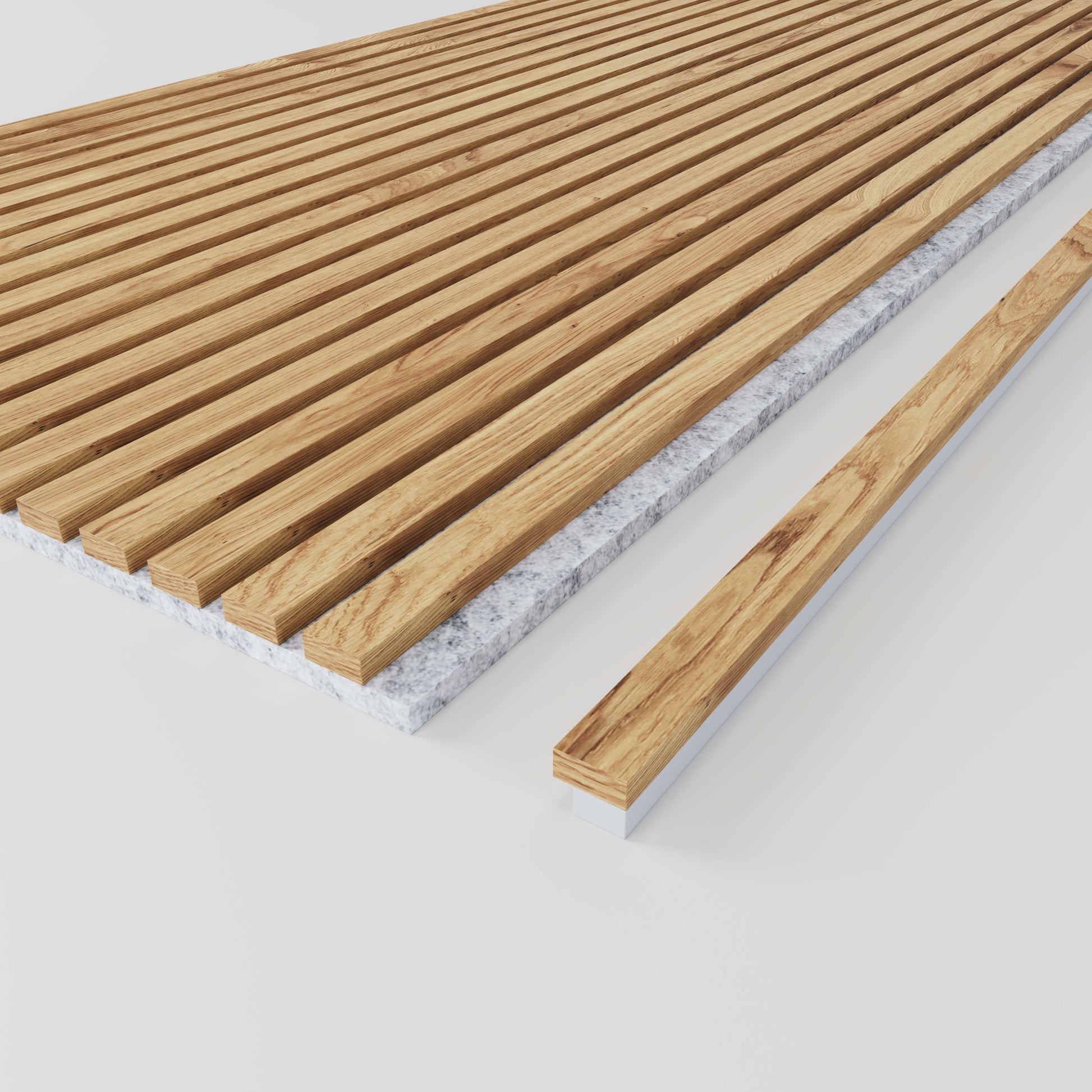 White Oak End Pieces Acoustic Wood Slat wall  Pane