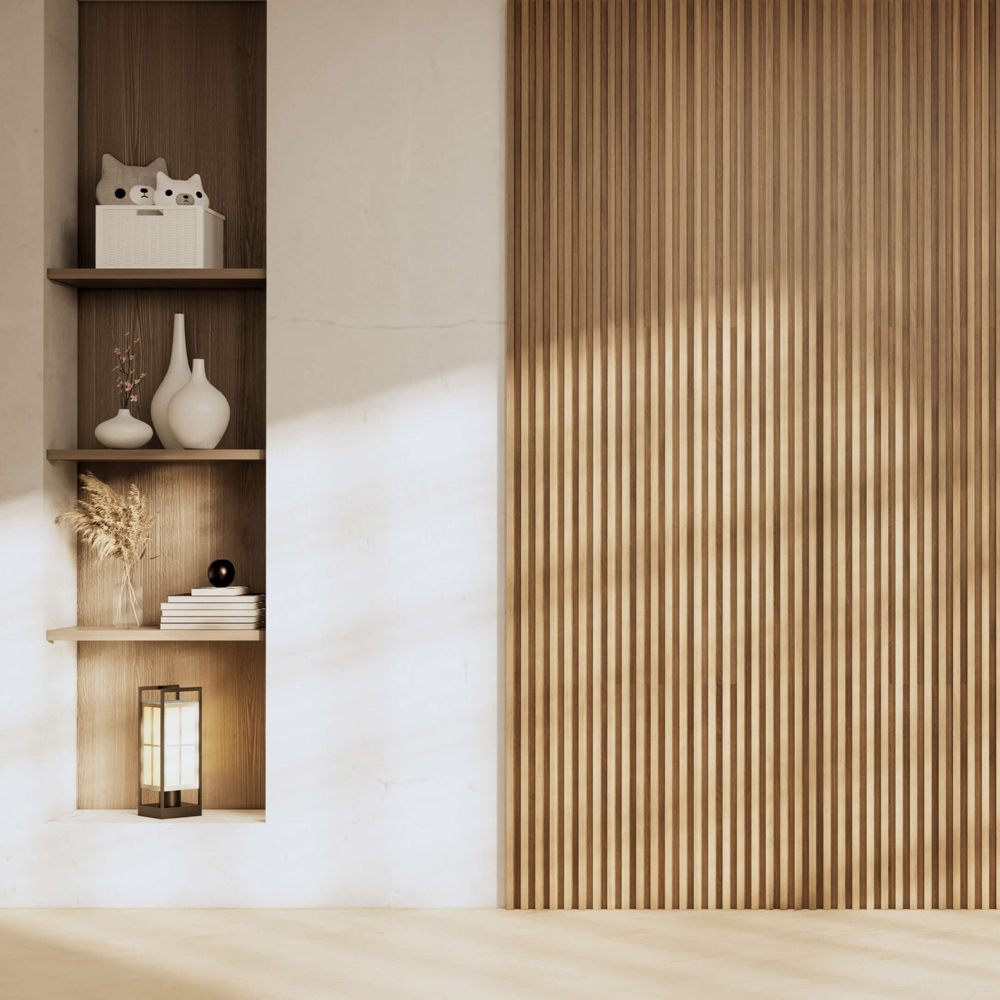 Luxury White Oak Acoustic Slat Natural Wood Wall Panels