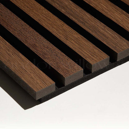 Luxury Smoke Oiled Oak Acoustic Slat Natural Wood Wall Panels